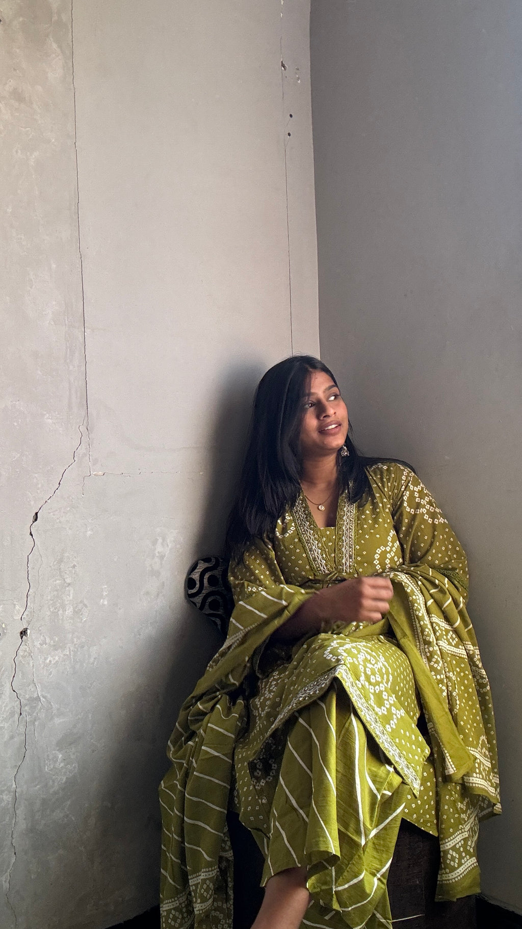 Green Bandhani Suit