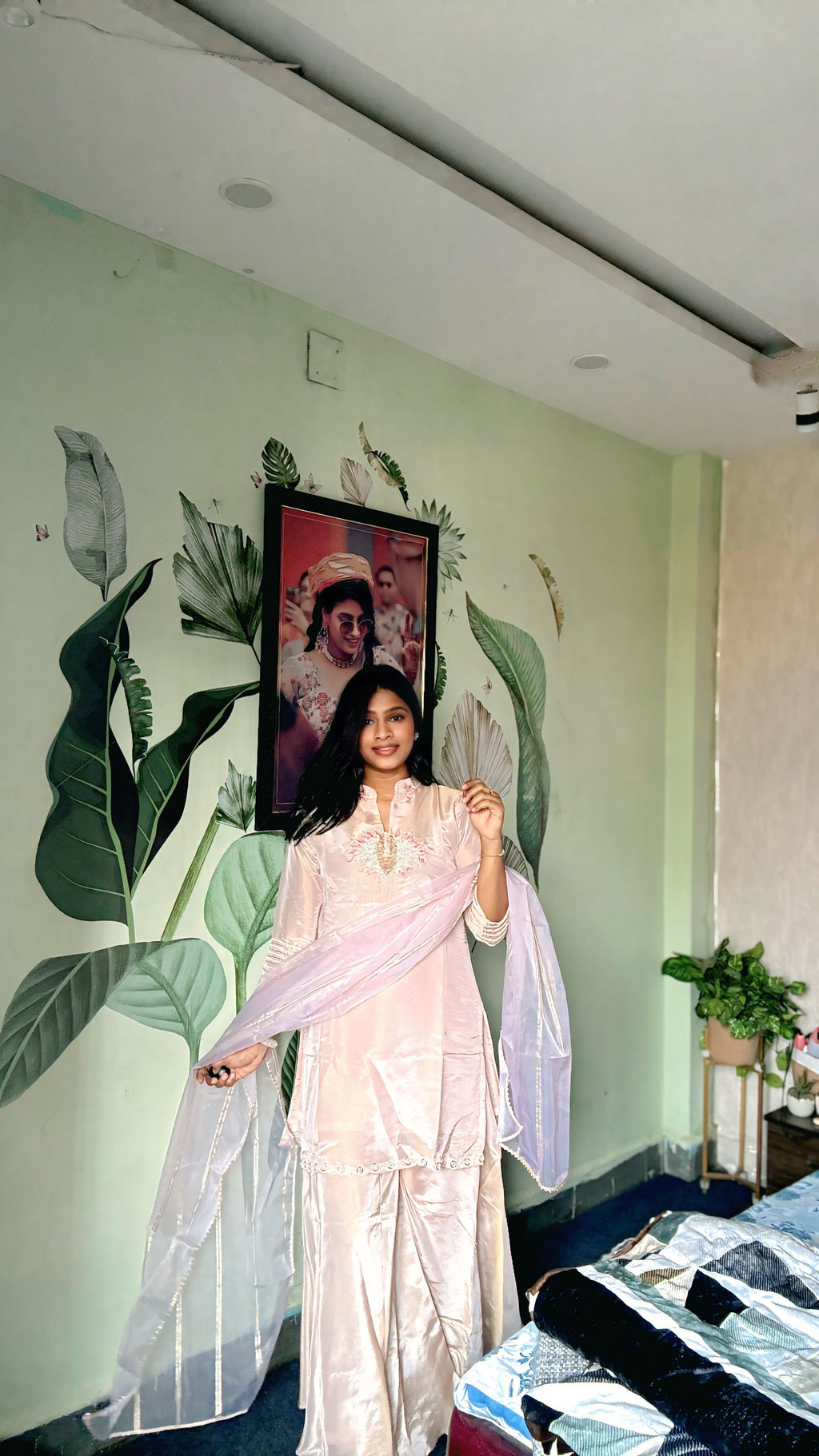 Gulnoor Blush Indo Western Set