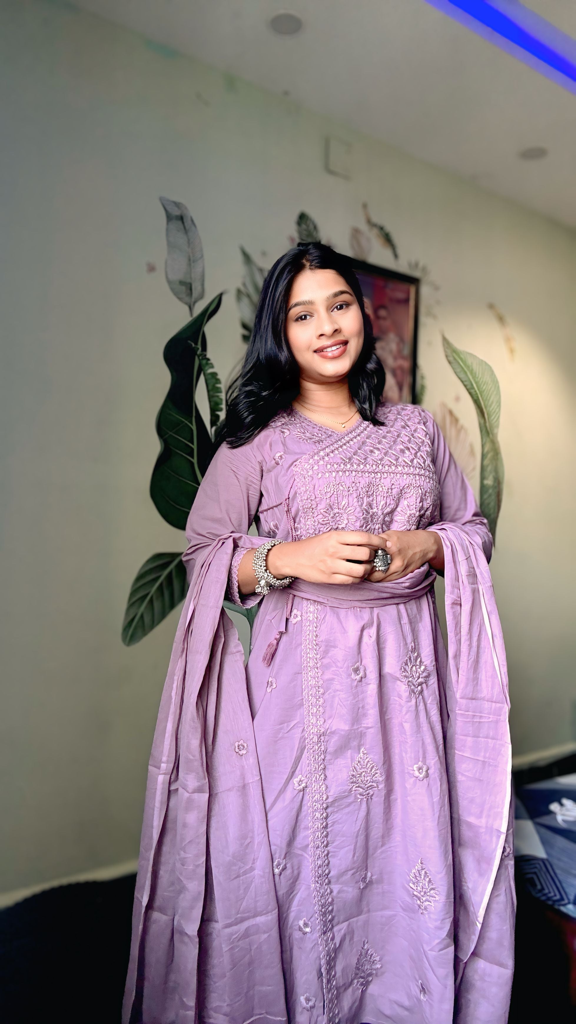 Mauve Medow Chikankari Suit