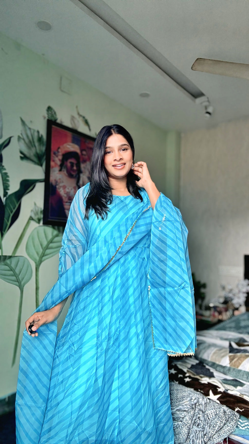 Leheriya Anarkali Suit