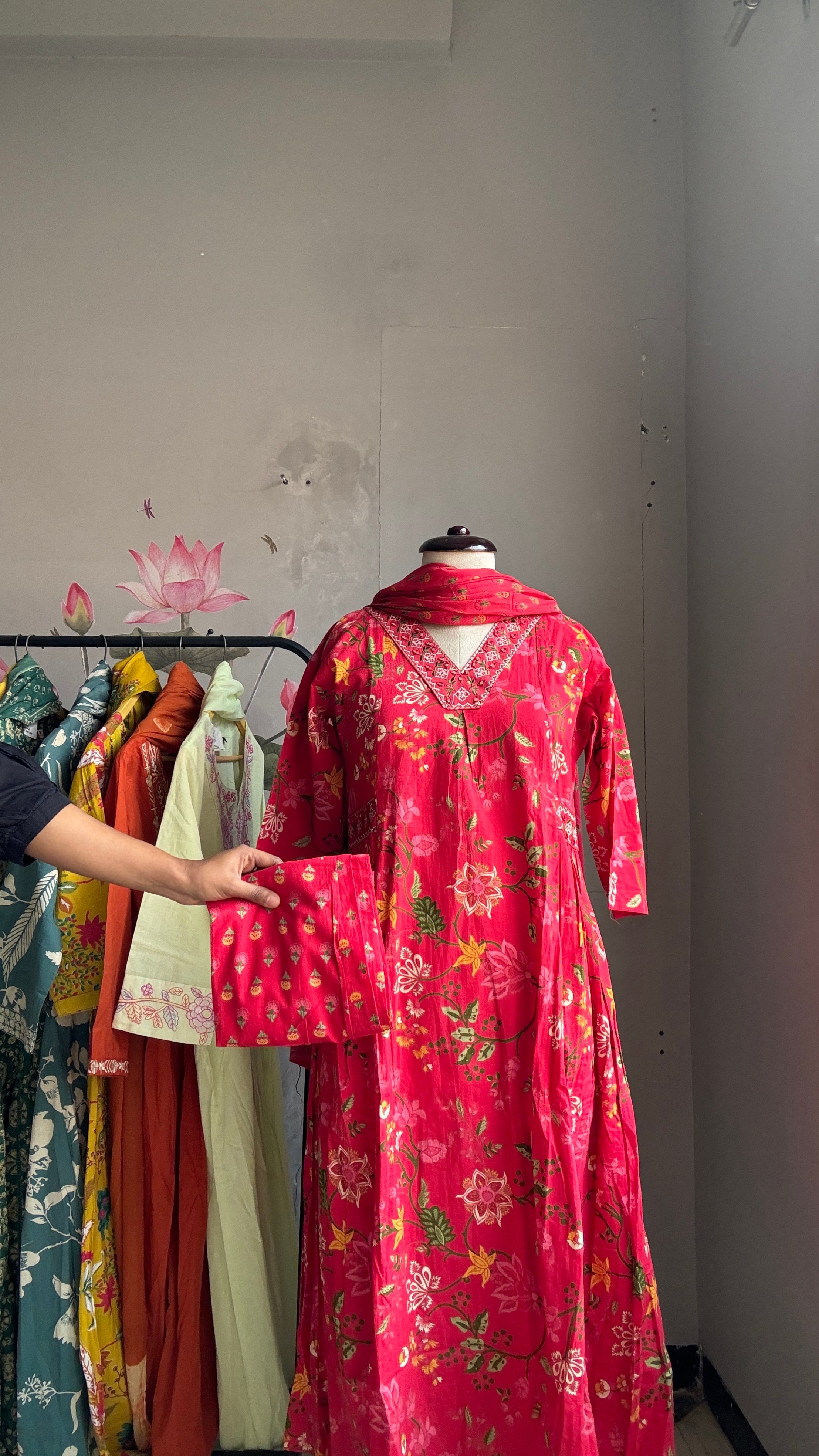 Red Garden A Line Suit