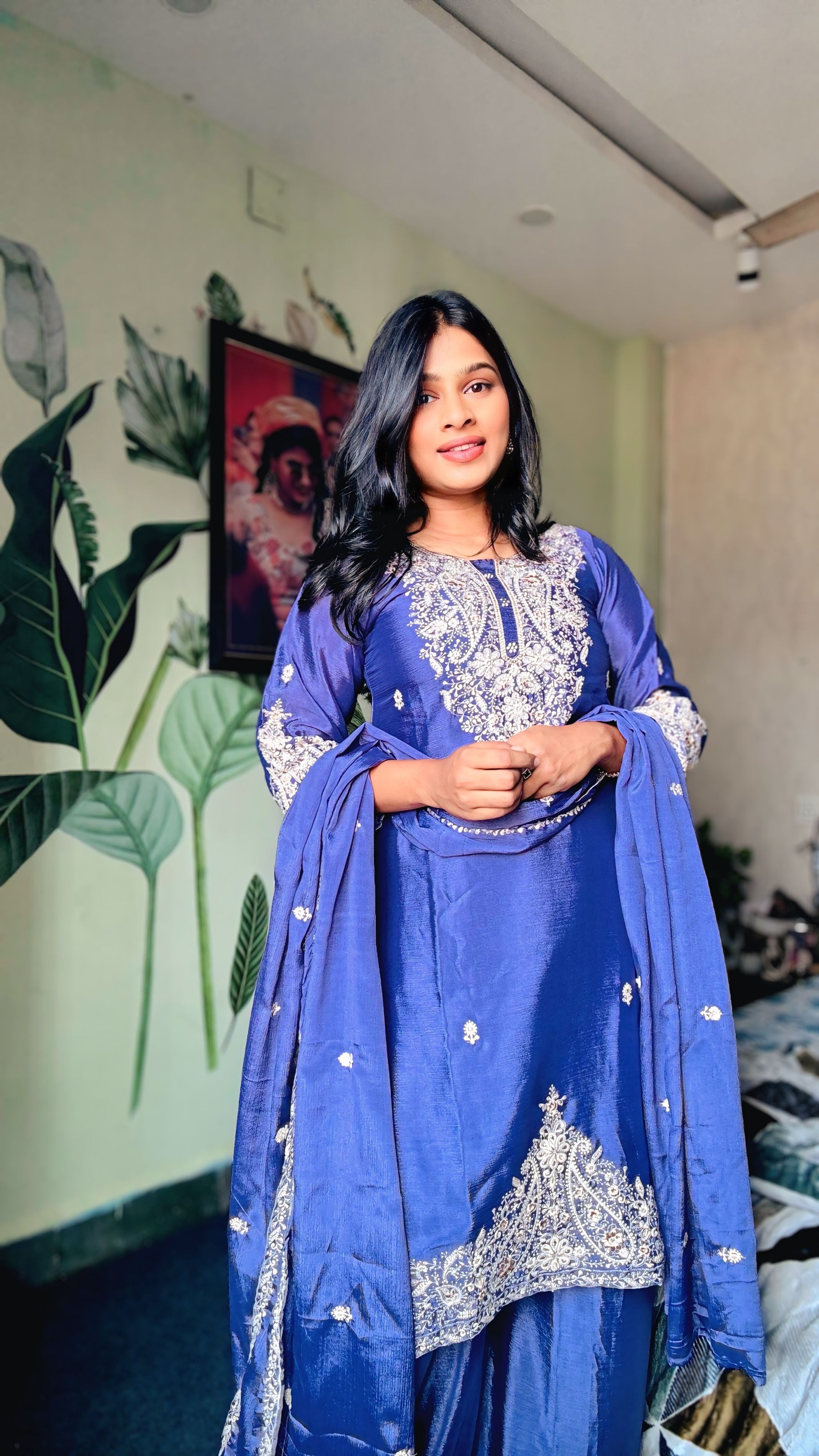 Meher Lavender Bloom Indo western set