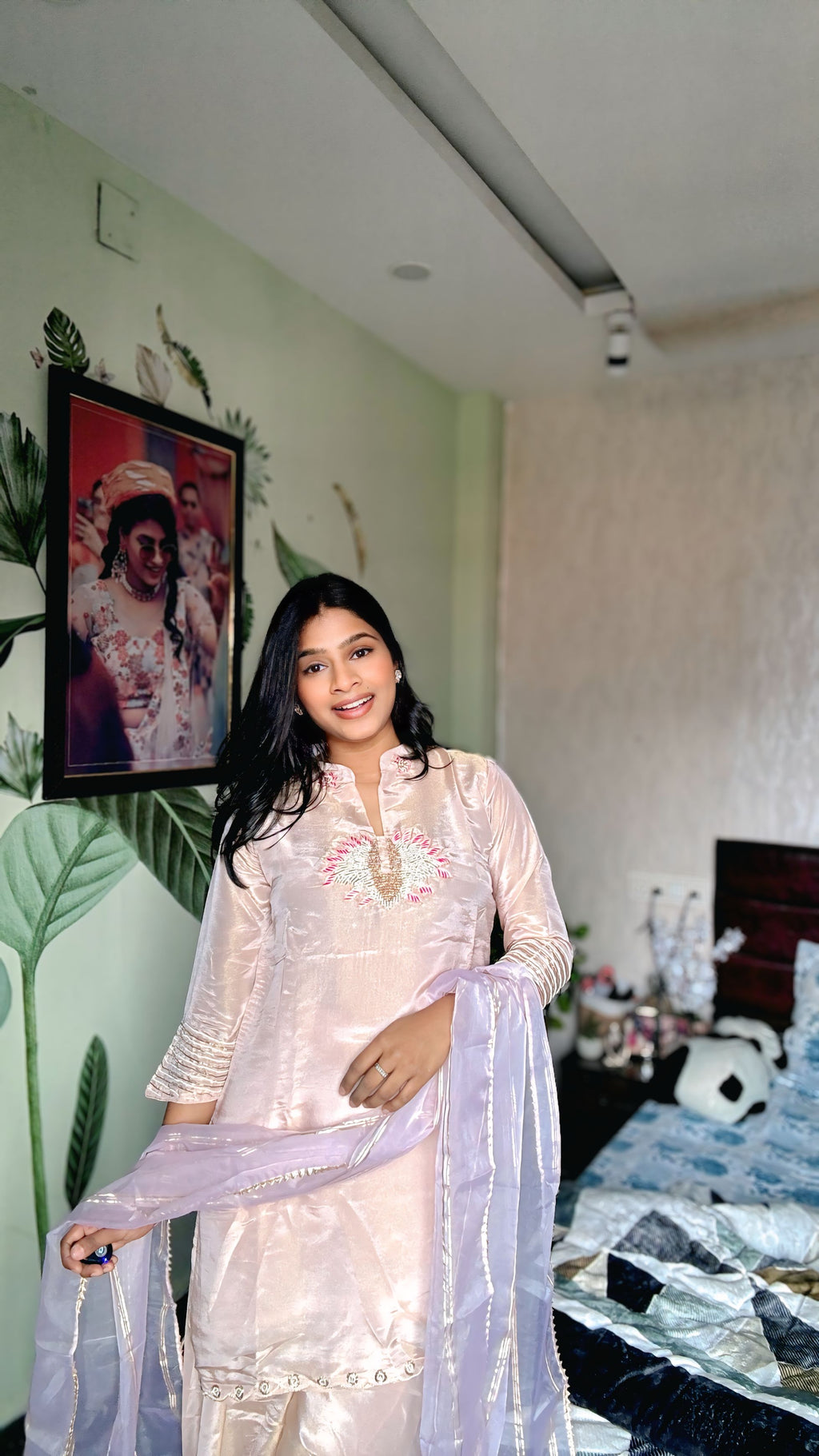 Gulnoor Blush Indo Western Set