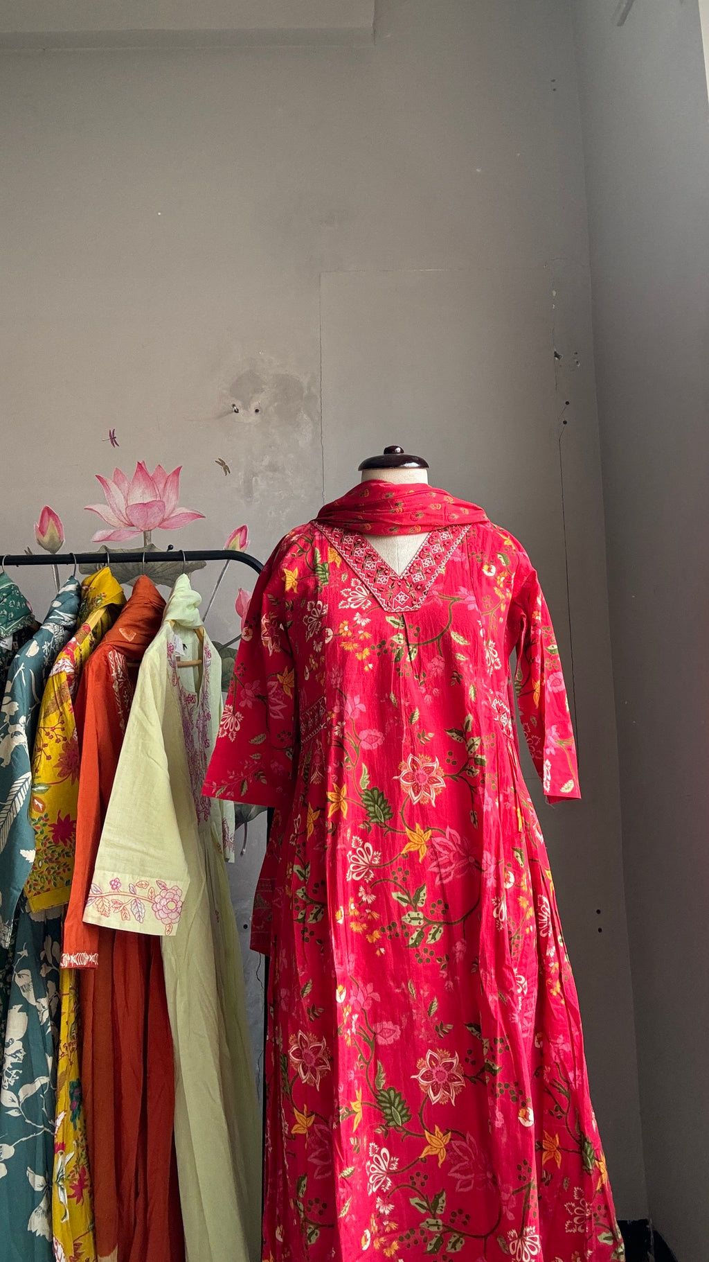 Red Garden A Line Suit