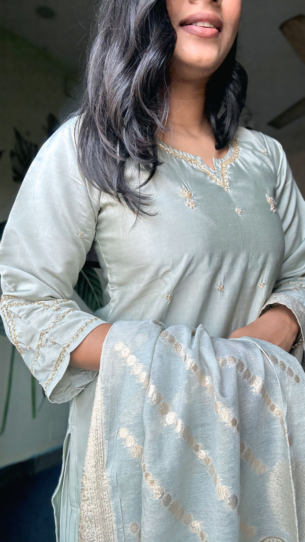 Mint Zari Grace Suit