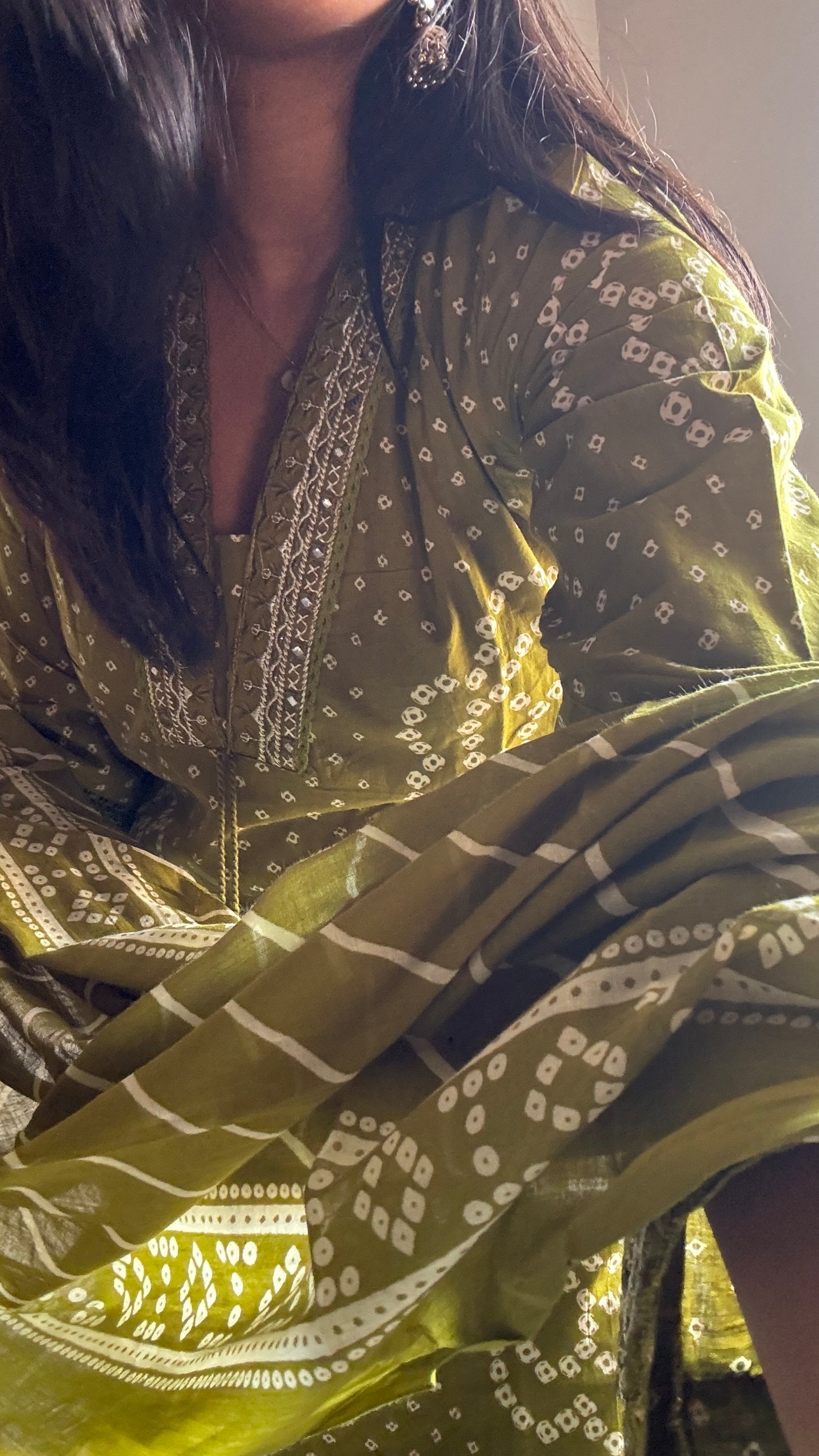 Green Bandhani Suit