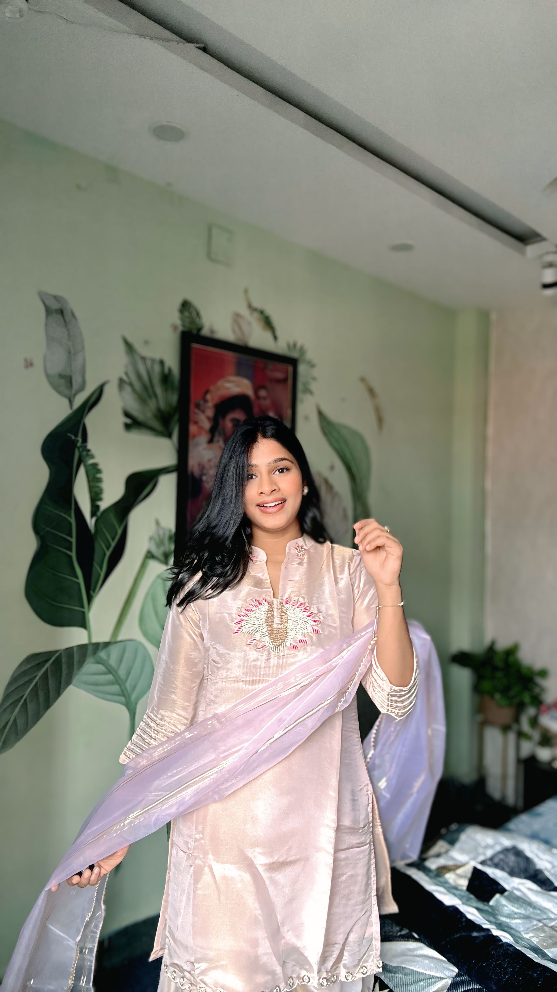 Gulnoor Blush Indo Western Set