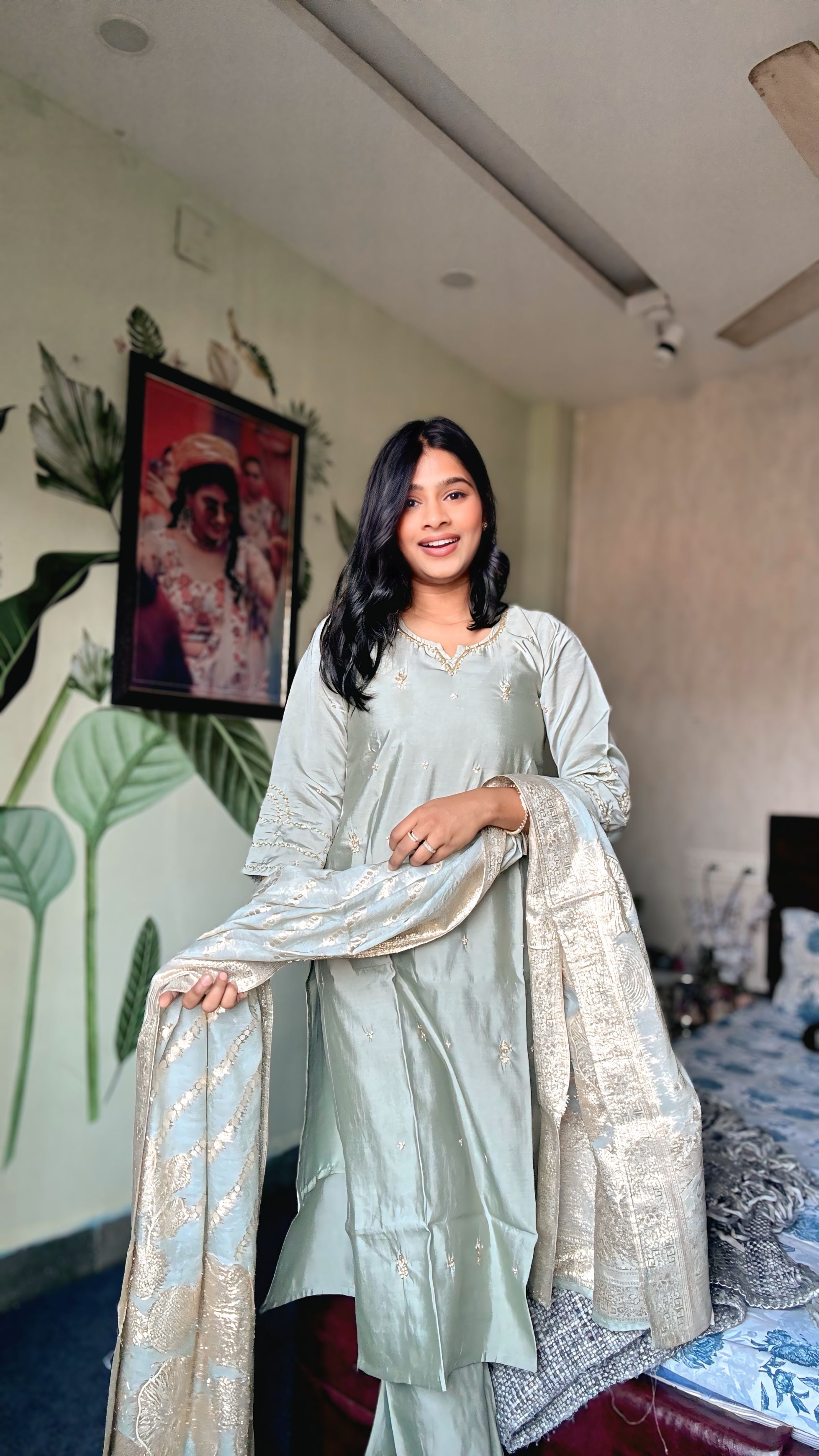 Mint Zari Grace Suit