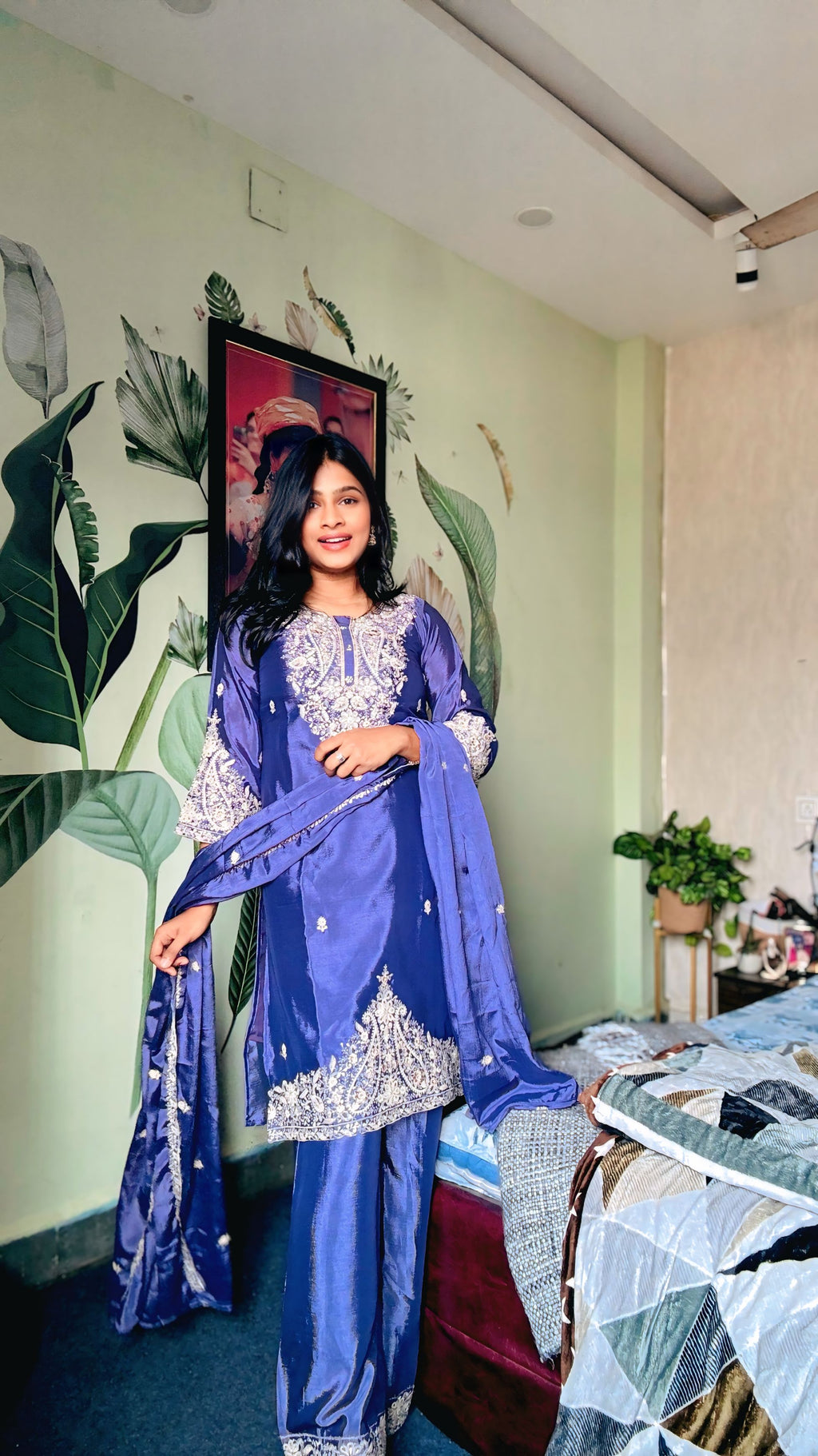 Meher Lavender Bloom Indo western set