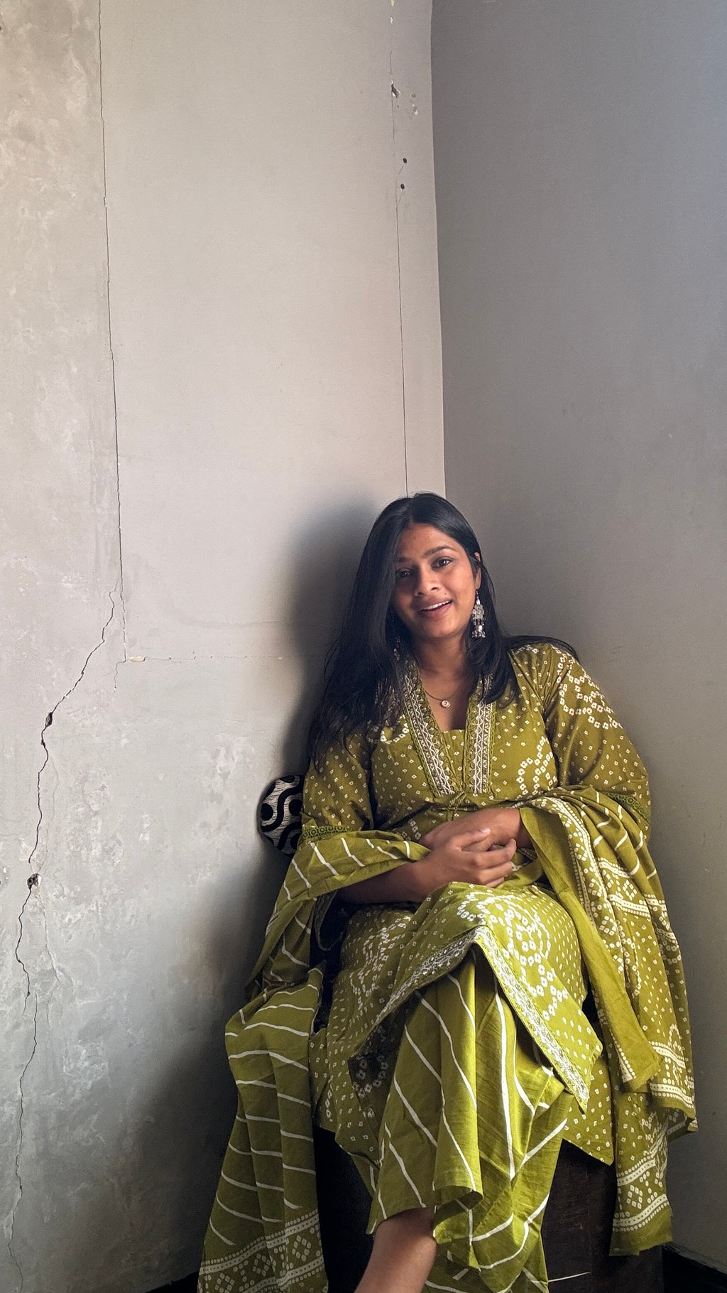 Green Bandhani Suit